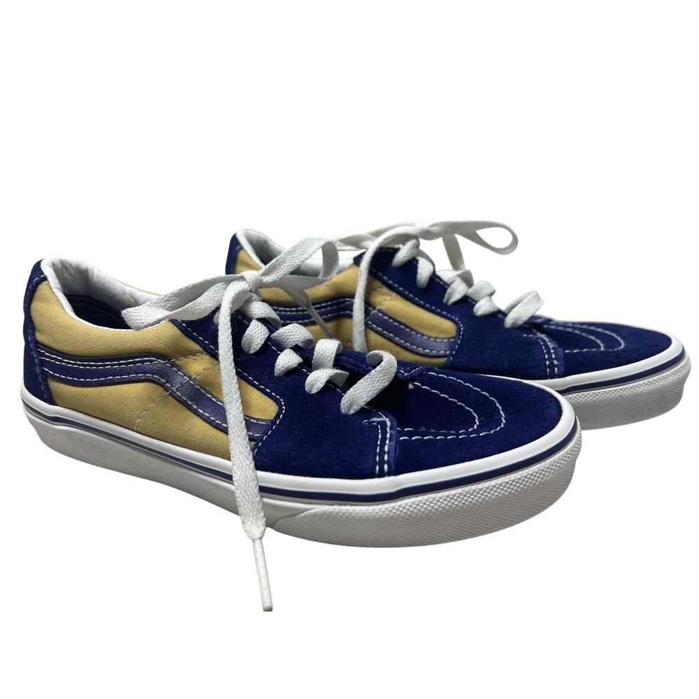 Vans Old Skool Shoes Youth Size 3 Blue Yellow Colorblock‎ Skateboarding Casual